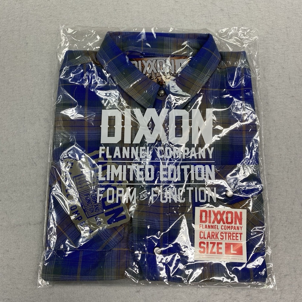 Dixxon Shirt Womens Large Blue Button Front Flannel Clark Street Pearl Snap